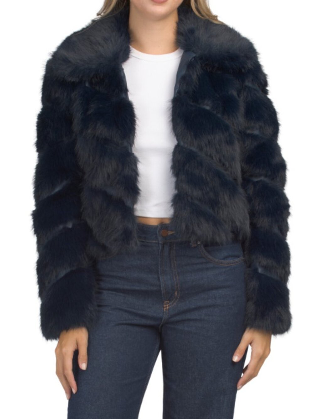 AVEC LES FILLES Cropped Diagonal Paneled Jacket